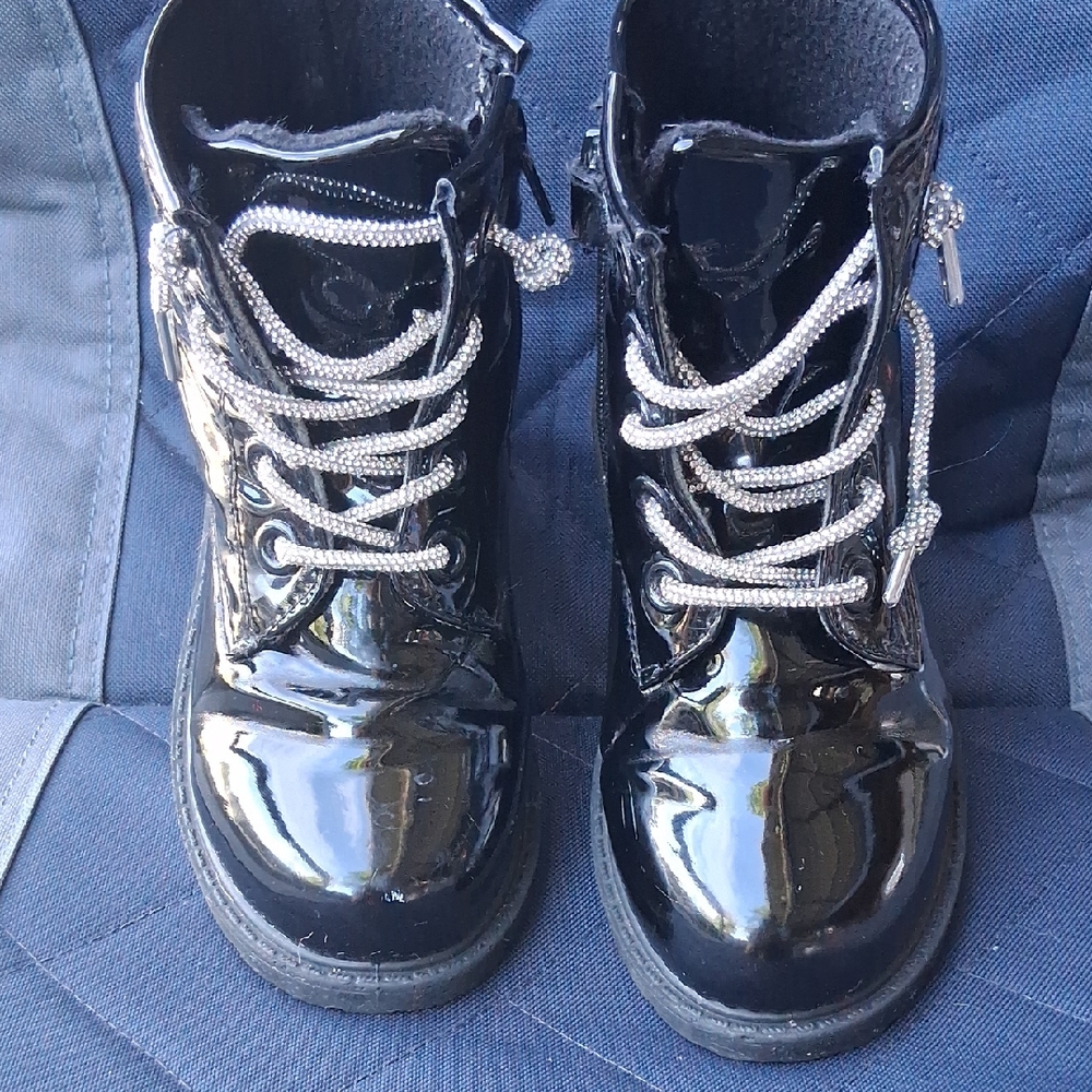 Rachel Zoe Shiny Black Kids Boots